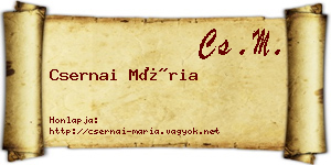 Csernai Mária névjegykártya