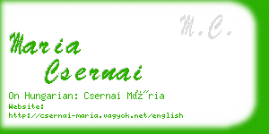 maria csernai business card